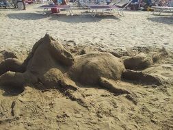 sculpture sand horse