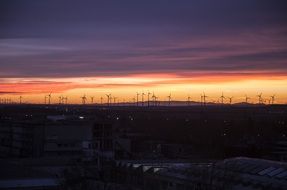 really beautiful windmills at sunset