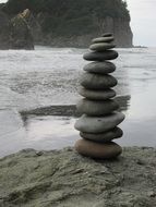 ocean stacked stones