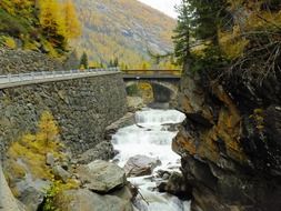 bridge in the valley of Aosta