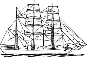 drawing of a sailboat on a white background