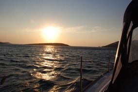 view of sunset from the boat