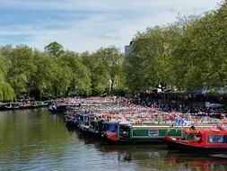 boats along the canal in London