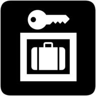 black and white picture of locked luggage