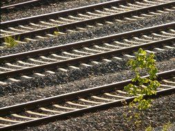 railway path among the pebbles