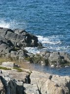 beach blue rocks