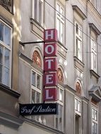 Hotel sign in Vienna