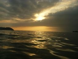 cloudy Sunset sky over the beach