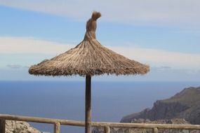 straw parasol in Mallorca