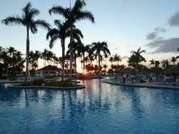 sunset over a resort in the Dominican Republic