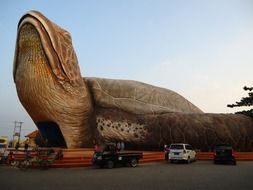 giant tortoise on the beach of Kartini