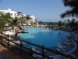 panorama of the pool at the resort