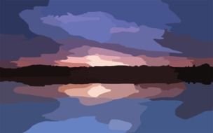 sunset as a drawing