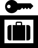 drawing of a key and a suitcase sign