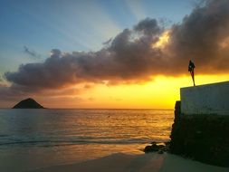 sunrise over a hawaiian island