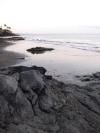 rocks on the sandy shore