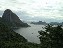 panoramic view of the coast in rio de janeiro on a cloudy day