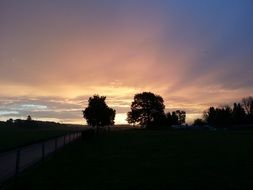 summer sunset at countryside