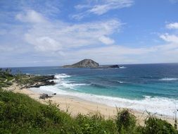 panorama of a volcanic island in Hawaii