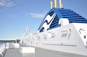 top deck of tourist ship