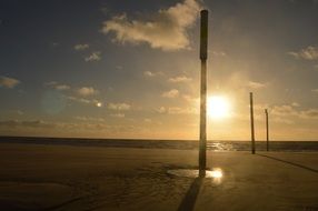 sunset sea ocean beach landscape