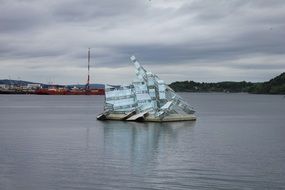Sculpture on ocean