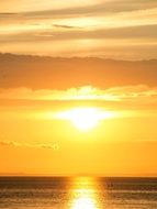 romantic sunset over the coast of denmark