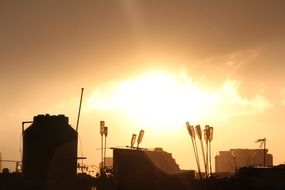 Sunset over the city