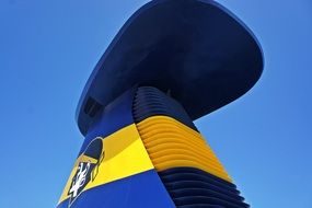 colorful chimney of ship at sky