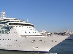 cruise ship nose in port