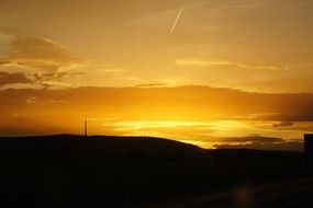 Yellow beautiful sunset