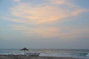 boat on the evening beach