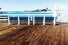 Wooden pier at the sunshine