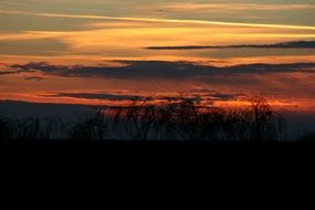 red sunset sky with cloud view