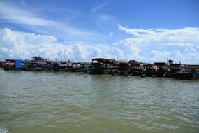 View from the lake to Phnom Penh, Cambodia
