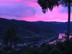 purple sky over the Danube
