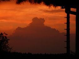 orange cloudy sky in the evening