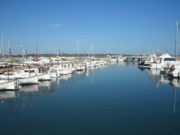 white yachts in a harbor on the Mediterranean, Spain