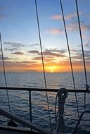 distant view of the sunset from the ship