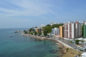 landscape of buildings on a sea coast in brazil