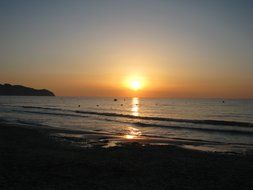 sunrise sea wave