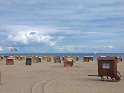 beach wooden cabins on the Baltic Sea