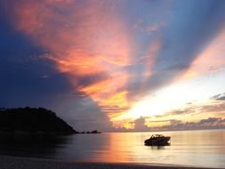 Orange sunrise sea sun beach view