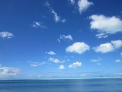 Blue cloudy sky over the sea