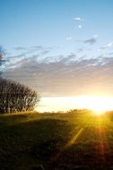 bright sunrise over the countryside