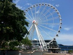 big white ferris wheel on a sunny day