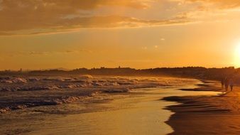 sunset over the water of the sea