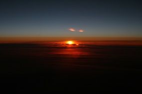 red winter sunset