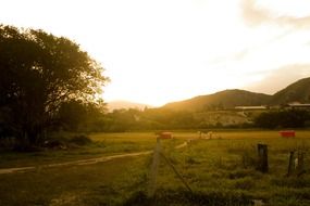 sunset sky in colombia romantic scene