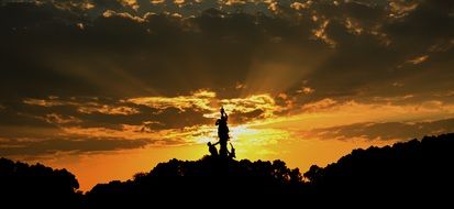 silhouette against sunset